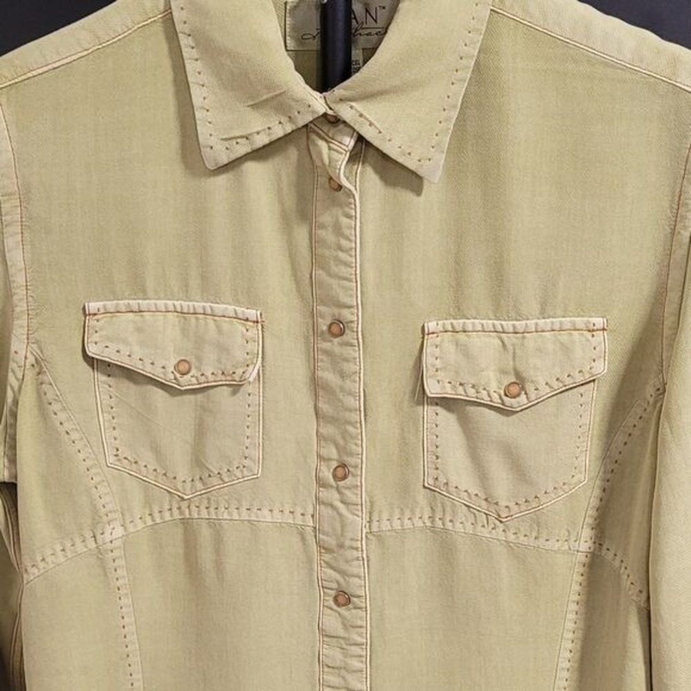 Vintage Ryan Michael Pale Green Boutique Western Snap Shirt S Coastal Cowgirl‎ - Picture 4 of 9